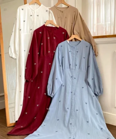 Naba Printed lawn bow abaya