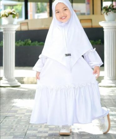 Trending Kids Frill abaya with stylish scarf