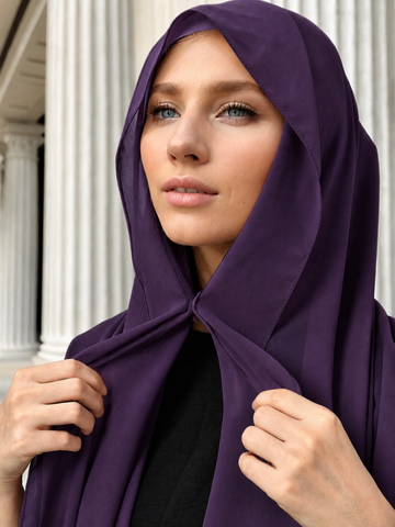 Instant Chiffon Hijab Set 3-in-1 Hijabs Scarf with Built-in Magnets and Undercap Head Wraps with Modal Cap - Image 2